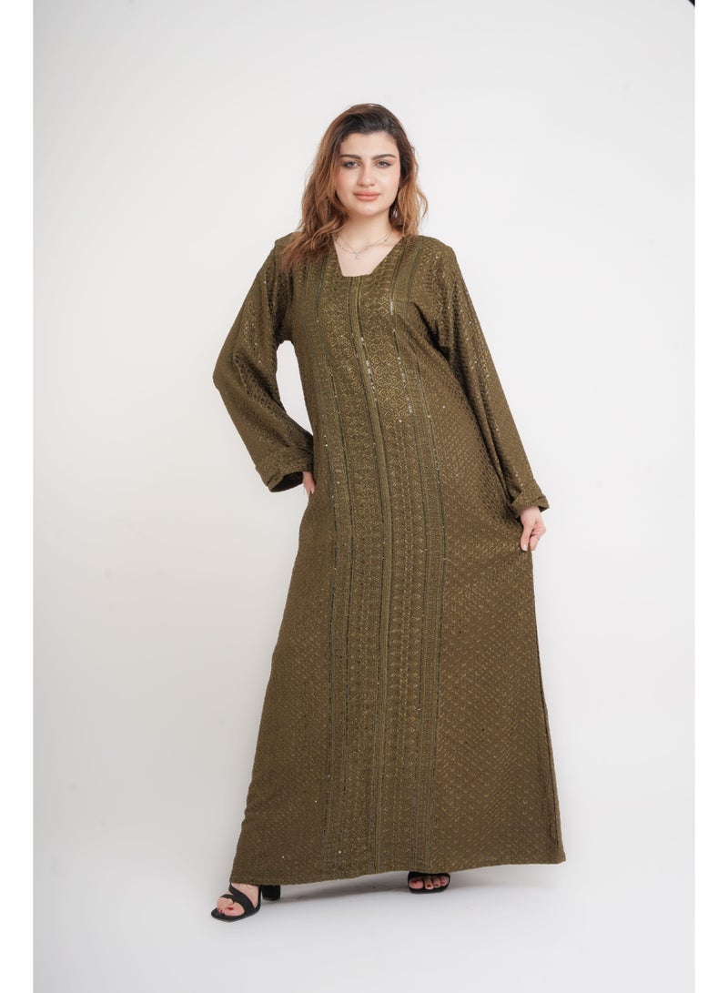 IKKXA Dazzling Charm Embroidered Jalabiya IN101 - Image 1