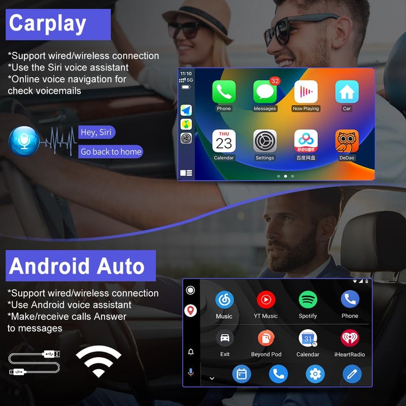 Votheon 2GB+64GB Radio Upgrade for Jeep Wrangler 2007-2018,Ram 1500,Chrysler,etc...7" HD Touch Screen with Wireless CarPlay/Android Auto FM AM WiFi GPS DSP - Image 3