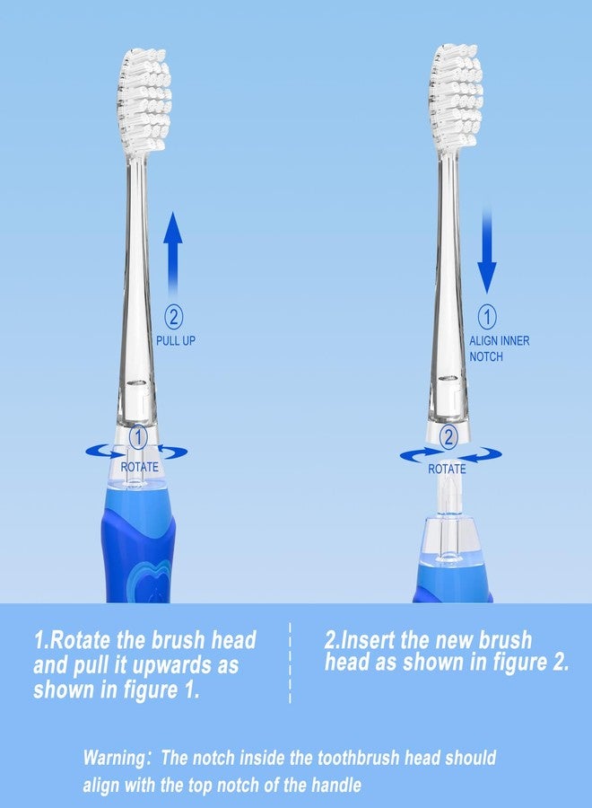 Teeteck 5 Pack Kids Toothbrush Replacement Heads Compatible with SEAGO SG513/SG977/SGEK6, (Ages 3years+/Transparent - Image 4