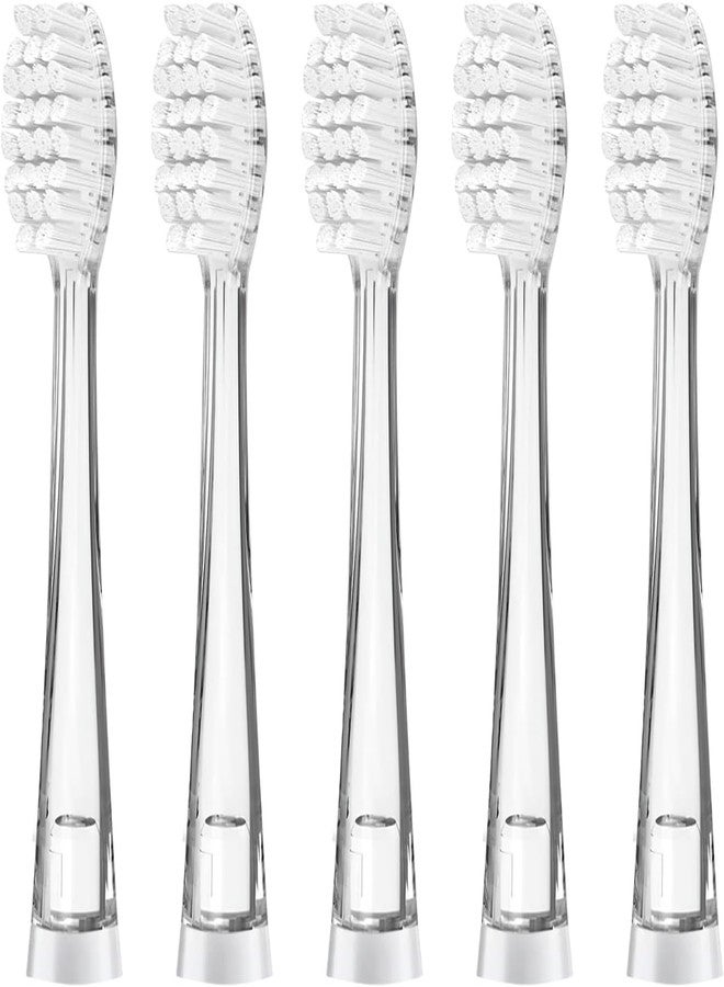 Teeteck 5 Pack Kids Toothbrush Replacement Heads Compatible with SEAGO SG513/SG977/SGEK6, (Ages 3years+/Transparent - Image 1