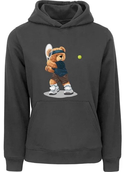 Ada Bebek Çocuk Ada Baby Kids Oversize Tennis Player Bear Printed Kids Sweatshirt