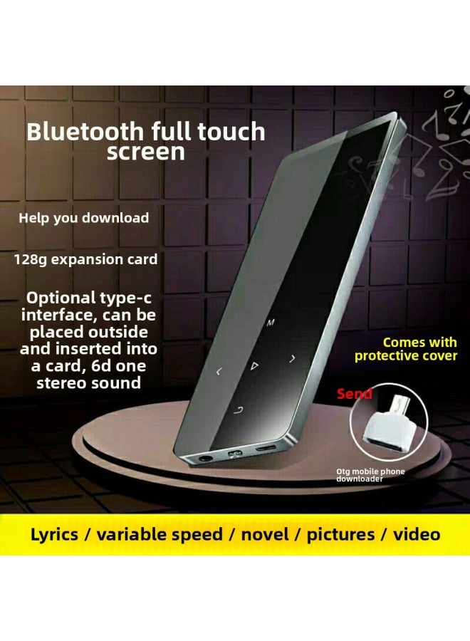 Student Walkman Ebook Bluetooth Mp3 Mini Music Touch Screen Mp4 Player بطاقة خارجية Mp5p3- لون الجسم: أسود (إصدار اللمس) - سعة الذاكرة: 32 جم 【مجموعة كاملة مجانية من الملحقات + Otg】 - Image 2