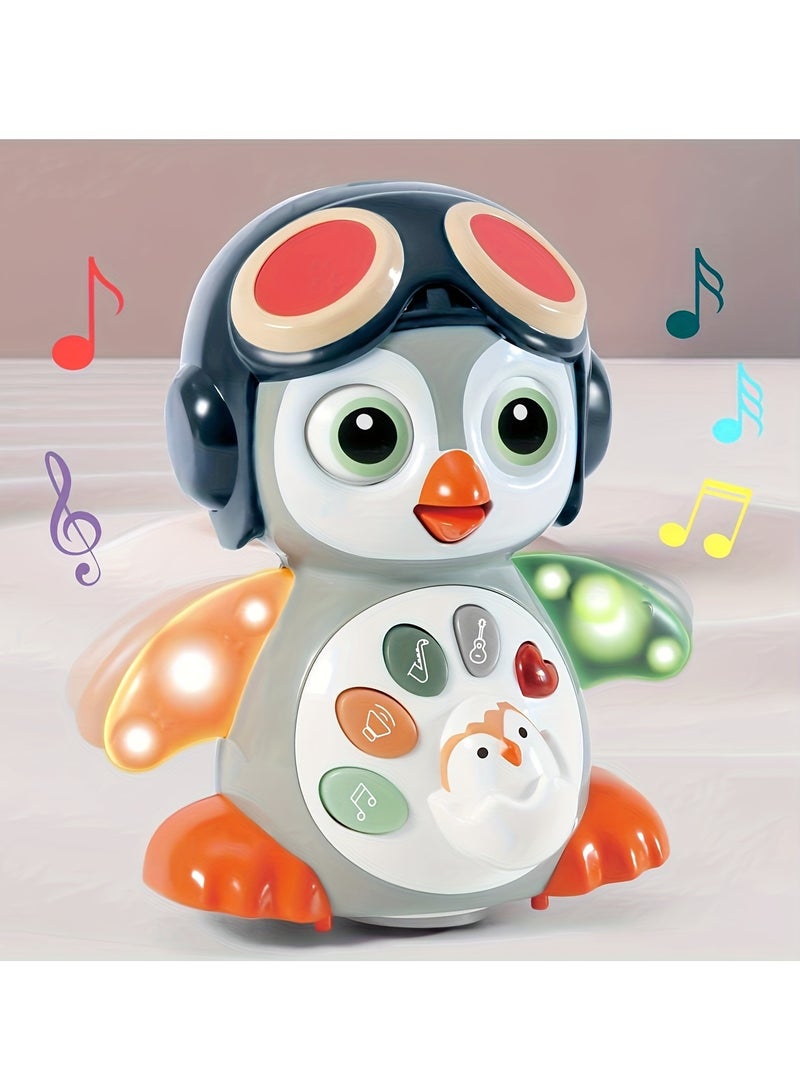Crawling Penguin Baby Musical Toys | Tummy Time Toys With Music & Lights, Light Up Learning Toys, Dancing Crawling Baby Toy, for 6+ Months - Image 1