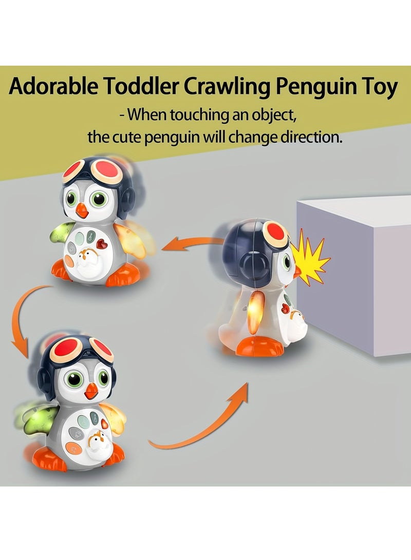 Crawling Penguin Baby Musical Toys | Tummy Time Toys With Music & Lights, Light Up Learning Toys, Dancing Crawling Baby Toy, for 6+ Months - Image 3