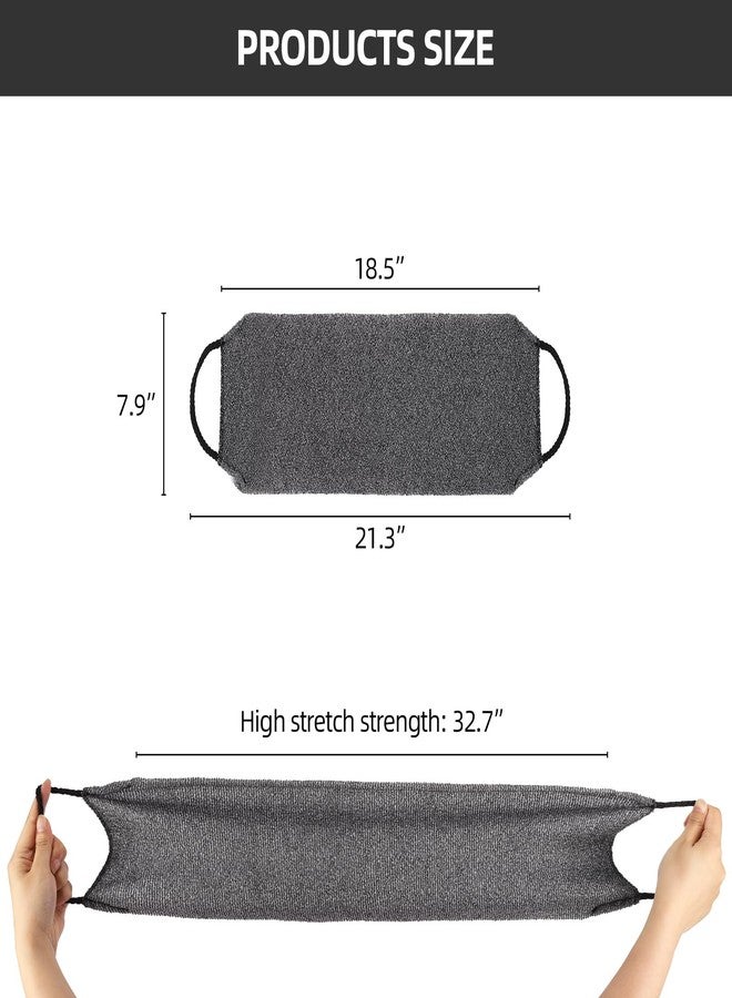 Tecbeauty 2Pcs Exfoliating Back Scrubber with Handles Body Scrubber Towel for Shower Nylon Back Exfoliator Washcloth Washer for Men Women (Gray) - Image 2
