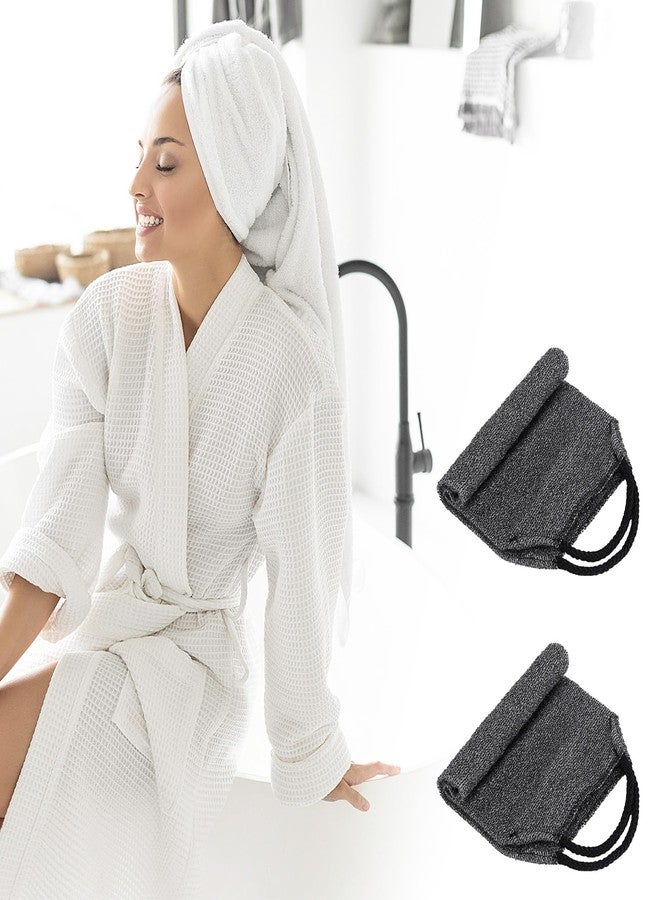 Tecbeauty 2Pcs Exfoliating Back Scrubber with Handles Body Scrubber Towel for Shower Nylon Back Exfoliator Washcloth Washer for Men Women (Gray) - Image 5