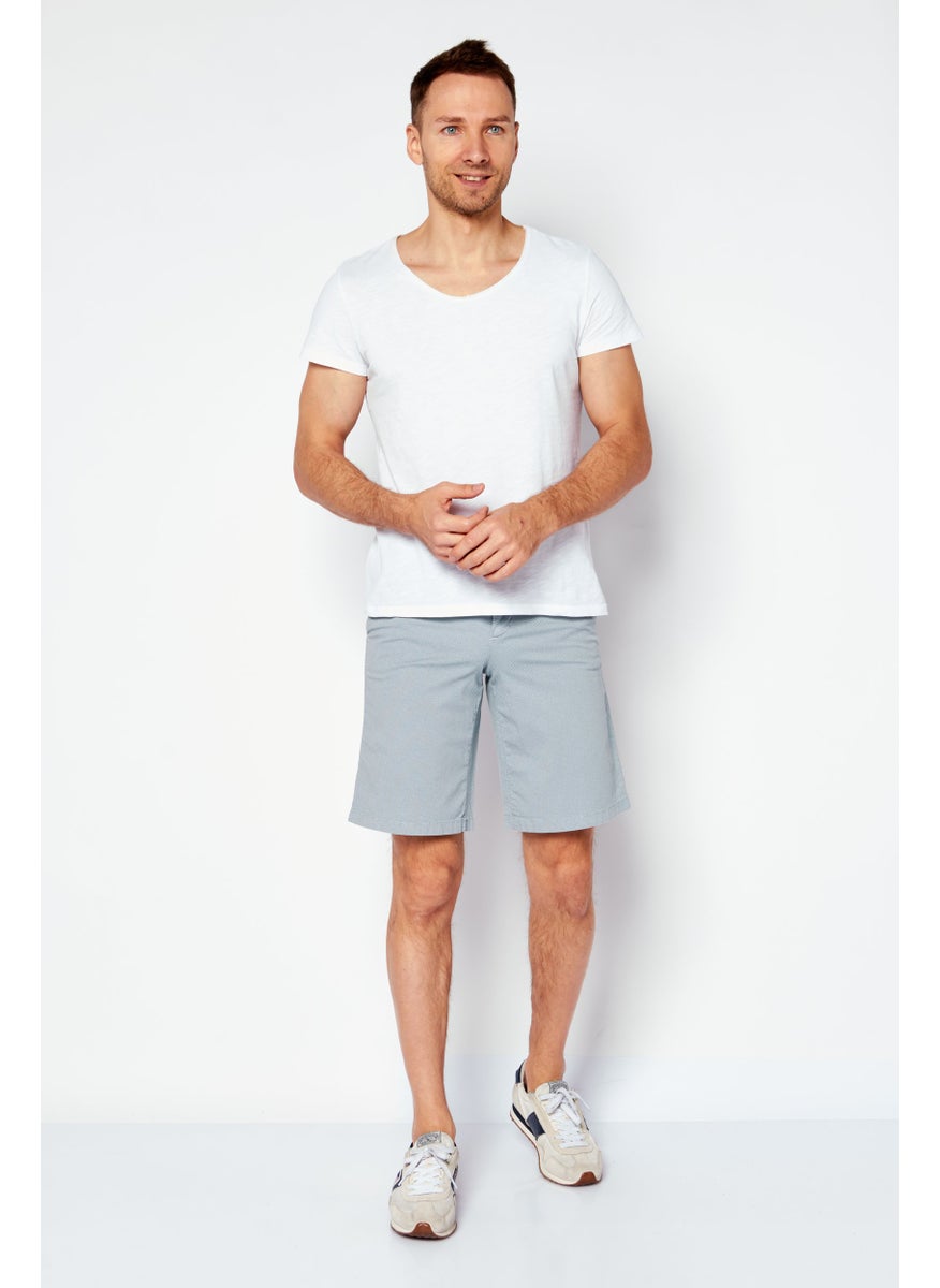 TRUSSARDI JEANS Men Allover Print Basic Shorts, Pastel Blue  - Image 2