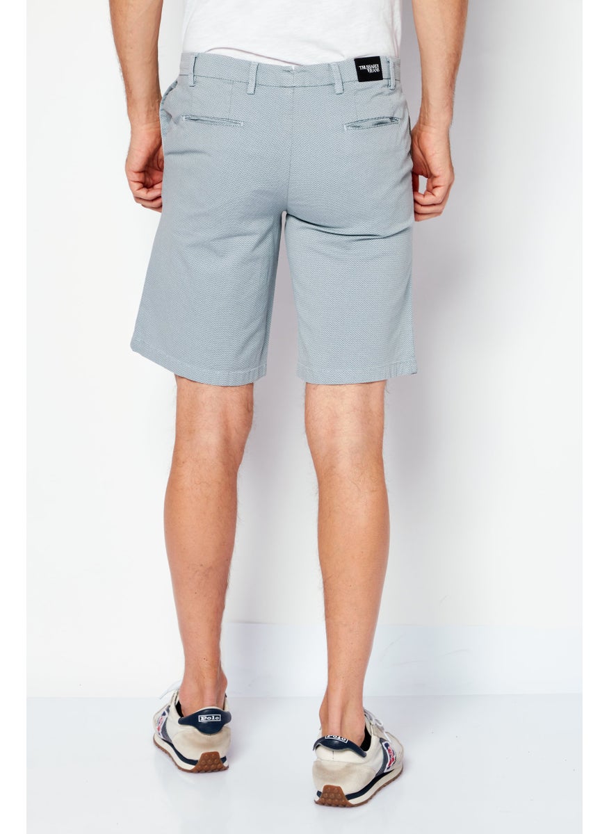 TRUSSARDI JEANS Men Allover Print Basic Shorts, Pastel Blue  - Image 4