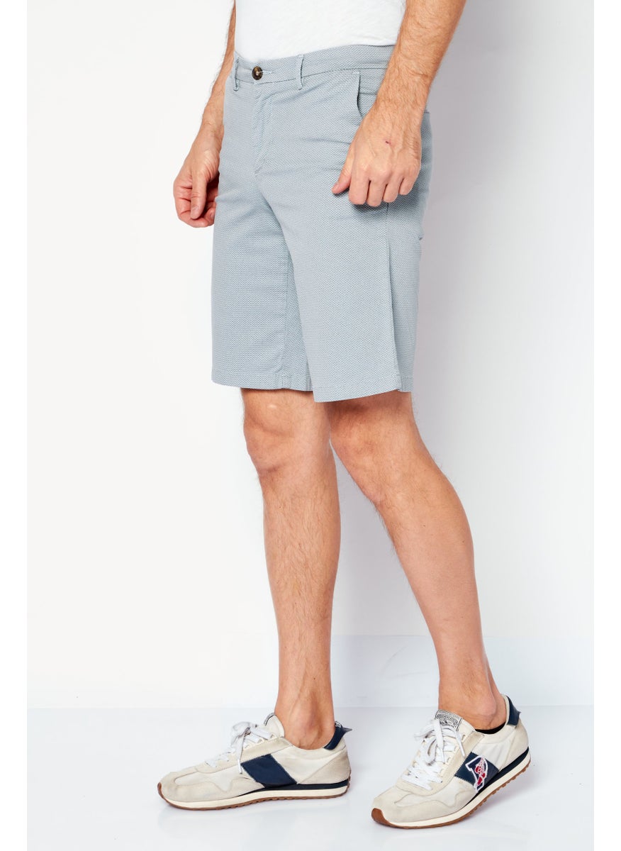 TRUSSARDI JEANS Men Allover Print Basic Shorts, Pastel Blue  - Image 3