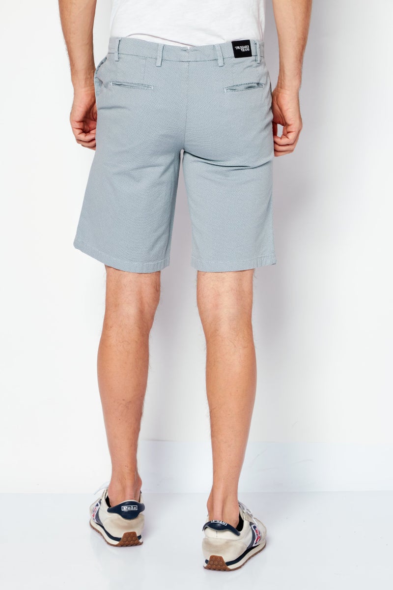 TRUSSARDI شورتات أساسية للرجال بطبعة شاملة من ترساردي جينز، أزرق باهت - Image 4