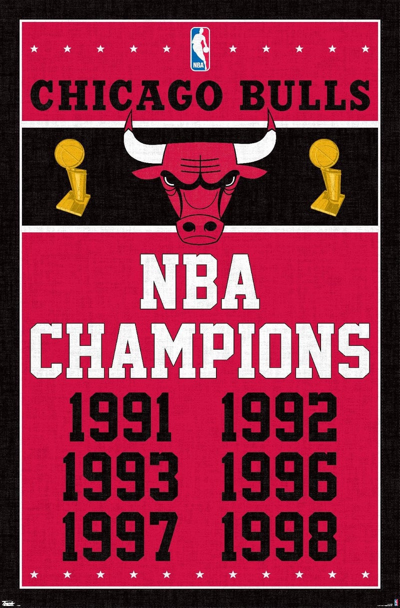 Trends International Chicago Bulls Champions Wall Poster 22.375" x 34" - Image 1