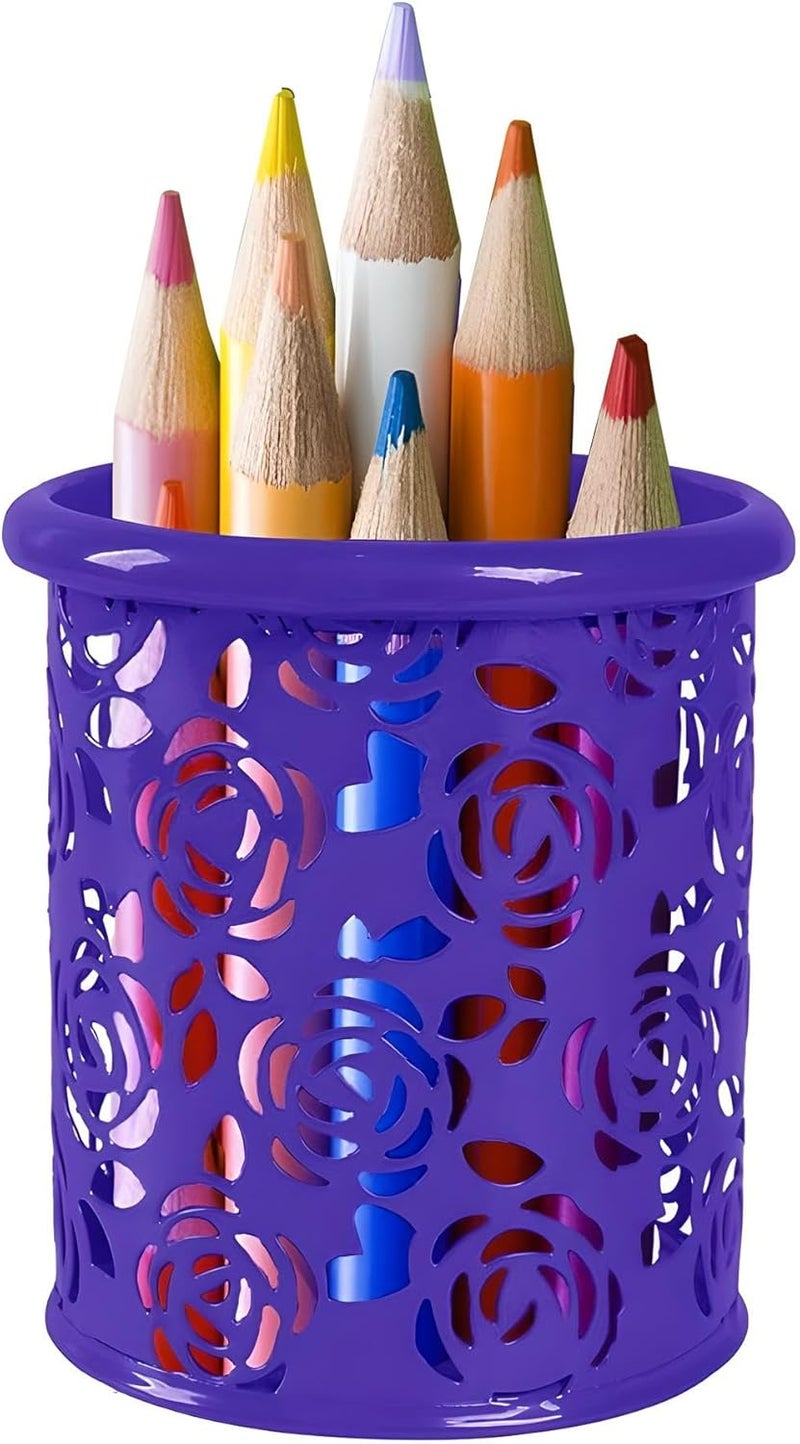 Fitto Dark Blue Pen Holder Round Desk Organizer 8x9cm - Image 3