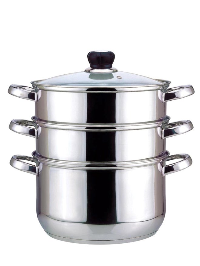 Wilson بخار ويلمستون من الفولاذ المقاوم للصدأ 3 طبقات - 28 سم فضي