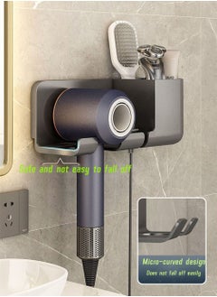 joyzzz Hair Dryer Holder Self Adhesive Hair Tool Organizer Blow Dryer Holder Wall Mount Hair Care Tools Organizer Bathroom Space Saver (Black)  - Image 4