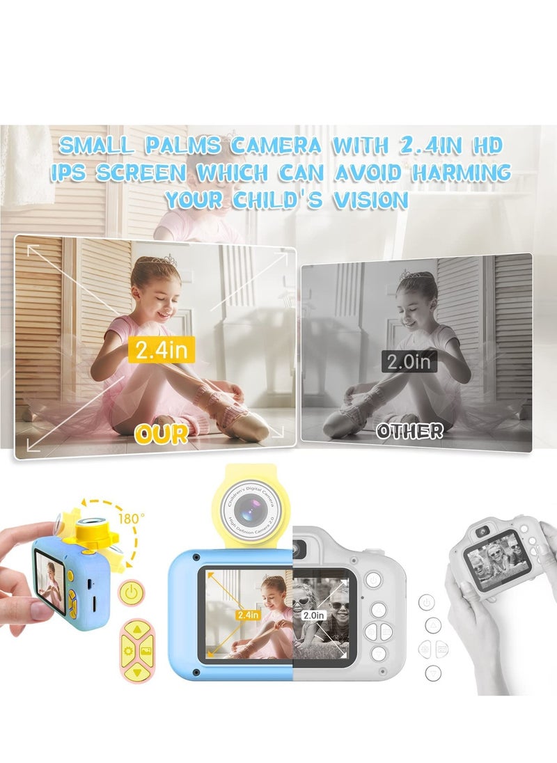 Daxiongmao Mini camera, children's digital camera, can take photos and record videos, high-definition high-pixel lens can be flipped (blue)  - Image 3