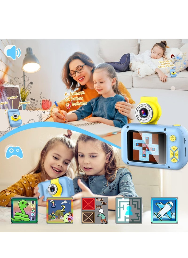 Daxiongmao Mini camera, children's digital camera, can take photos and record videos, high-definition high-pixel lens can be flipped (blue)  - Image 5