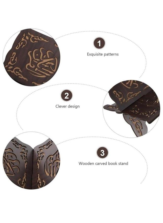 HOMESTAR Foldable Wooden Book Stand, Quran Bible Holder, Reading Bookshelf for Magazine Cookbook Display Prayer Chapel  - Image 3