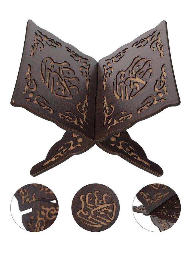 HOMESTAR Foldable Wooden Book Stand, Quran Bible Holder, Reading Bookshelf for Magazine Cookbook Display Prayer Chapel  - Image 1
