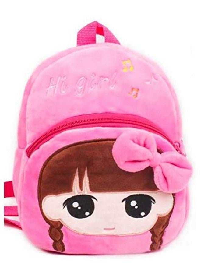 blue tree Kid's Velvet 'Hi Girl' School Bag (Pink, 2 to 5 Age) - Image 1