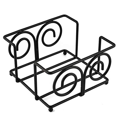 MOYODOR Coaster Holder 4.3 Inch Black Iron Metal Holder Storage Caddy for Both Round and Square Coasters Fit 4 to 9 Pieces Coasters (1 PC) - Image 1