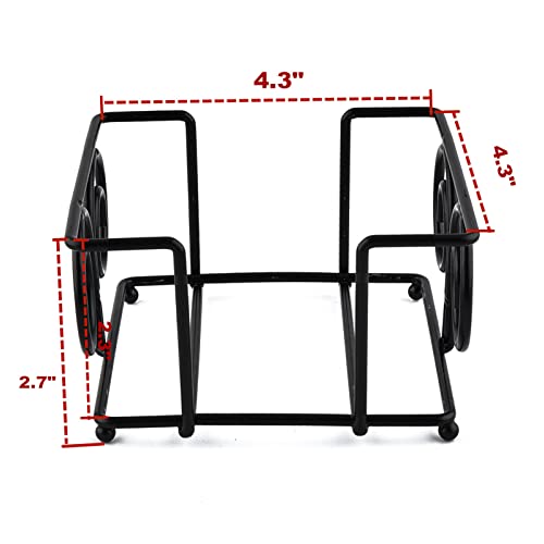 MOYODOR Coaster Holder 4.3 Inch Black Iron Metal Holder Storage Caddy for Both Round and Square Coasters Fit 4 to 9 Pieces Coasters (1 PC) - Image 2