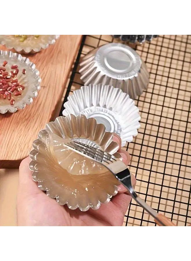 50 قطعة من قوالب التارت الألومنيوم القابلة لإعادة الاستخدام - صواني البودينغ البيضاوية للخبز وخدمة الطعام - Image 5