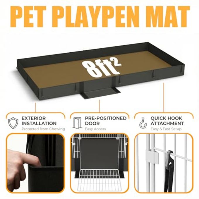 rayihni 20 Planes Guinea Pig Cages Enclosed Hamster Cage With Transparent Top & Waterproof Liner, Expandable Cage For Guinea Pigs, Metal Wire Yard Fence Rabbit Cage - Image 2