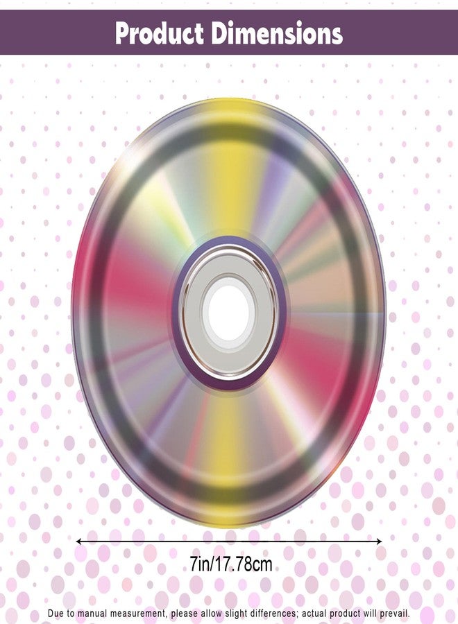Ysqool 16Pcs CD Paper Plates, 7 In Iridescent 90's Party Plates, Retro 90s Theme Party Decorations, Disposable 1990's Dessert Disc for Back to the 90's Birthday Music Party Supplies - Image 2