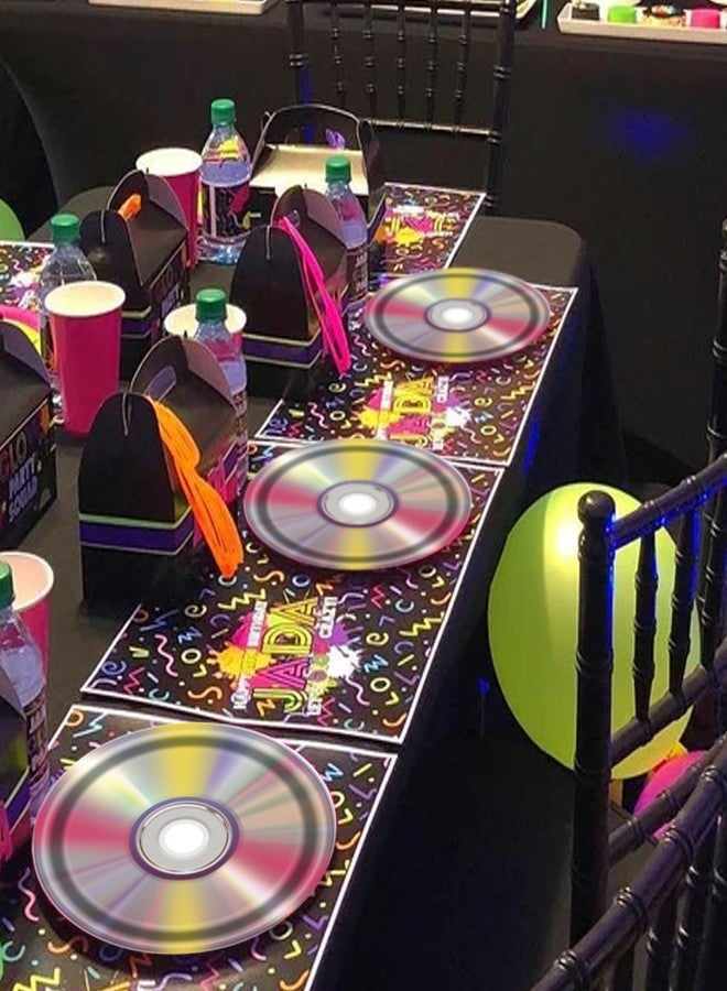 Ysqool 16Pcs CD Paper Plates, 7 In Iridescent 90's Party Plates, Retro 90s Theme Party Decorations, Disposable 1990's Dessert Disc for Back to the 90's Birthday Music Party Supplies - Image 5