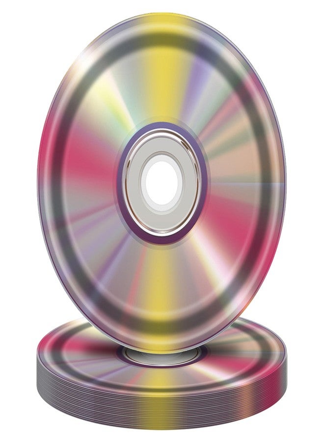 Ysqool 16Pcs CD Paper Plates, 7 In Iridescent 90's Party Plates, Retro 90s Theme Party Decorations, Disposable 1990's Dessert Disc for Back to the 90's Birthday Music Party Supplies - Image 1
