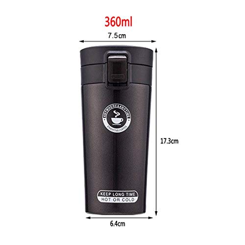 Incrizma Imported Insulated Bottle, Water Bottle Insulation Design Lock Portable Stainless Steel and Cold with Filter for Outdoor Office Car (Black, 350 ml) - Image 3