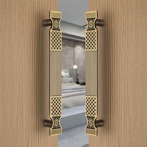 COMPASS 12" Brass Main Door Handle | Door Handles for Main Door | Pull Handles for All The Doors of House | Office | Hotels | PH-VN (Pack of 1, Antique Finish) - Image 2