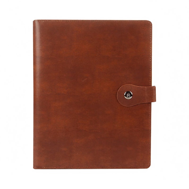 A4 business Leather Portfolio with Calculator Binder Card Slot Manager Office Document Pad Briefcase PU File Folder for Businessman Men Women Student - Image 1