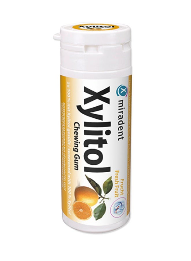 Miradent Xylitol Chewing Gum Fresh Fruit Flavor Sugar Free 30g - Image 1