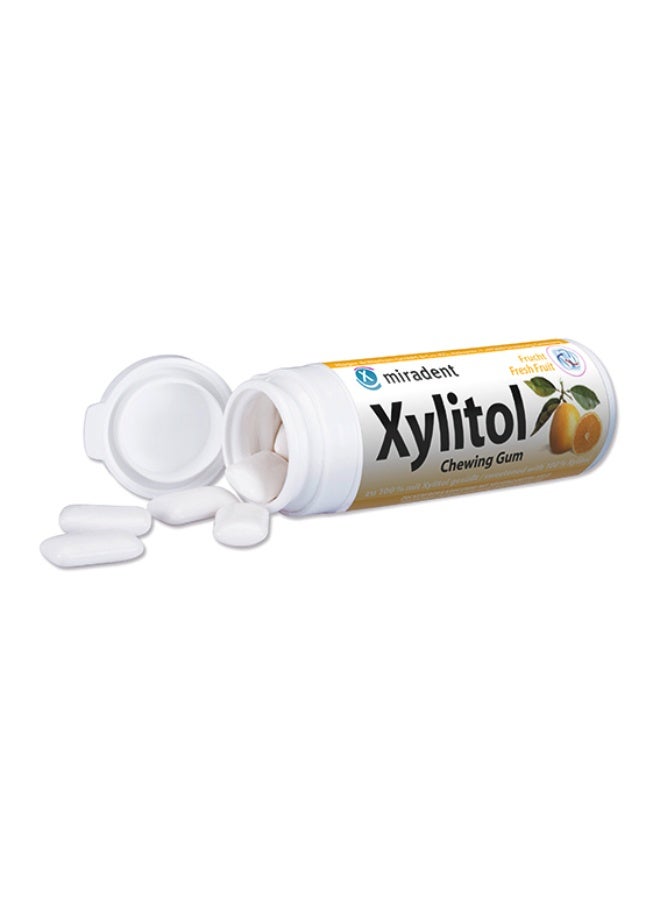 Miradent Xylitol Chewing Gum Fresh Fruit Flavor Sugar Free 30g - Image 2