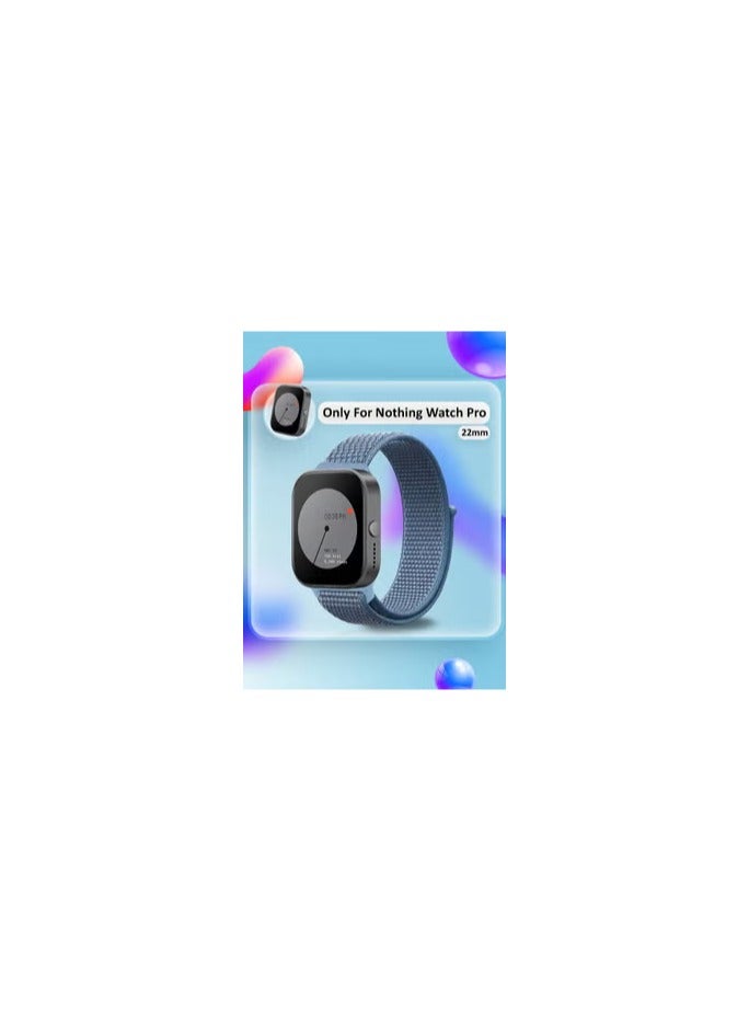 CATANES (for Nothing Watch Pro 22mm) Nylon Strap,Quick Release Bands for Women Men Sport Wristband Strap Blue - Image 1