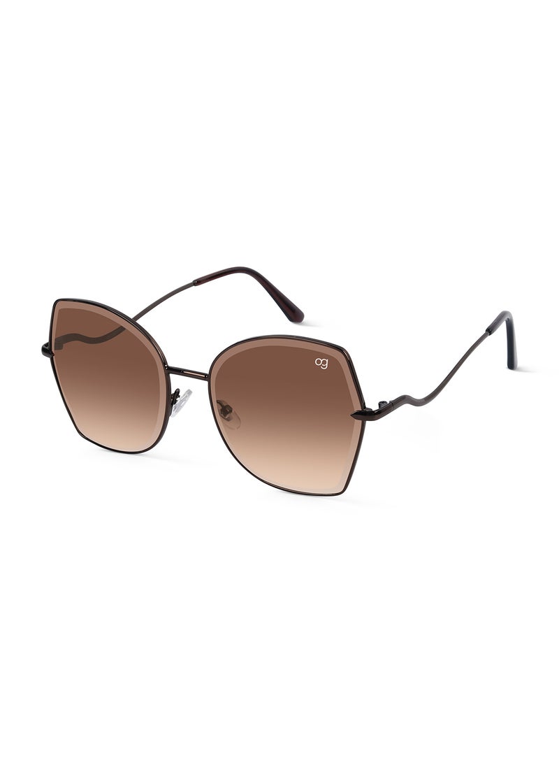 Woggles Latest & Stylish UV Protected Brown Oversized Sunglasses for Women - Image 1