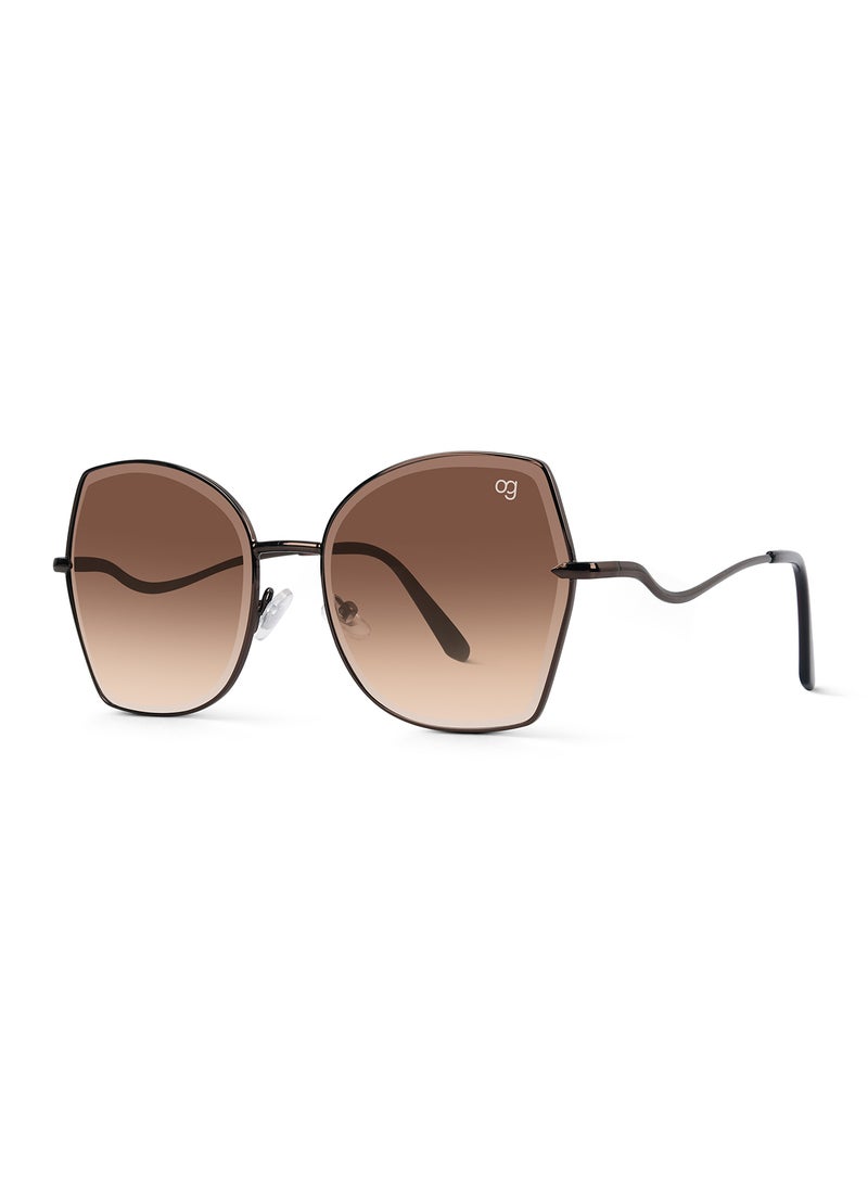 Woggles Latest & Stylish UV Protected Brown Oversized Sunglasses for Women - Image 4