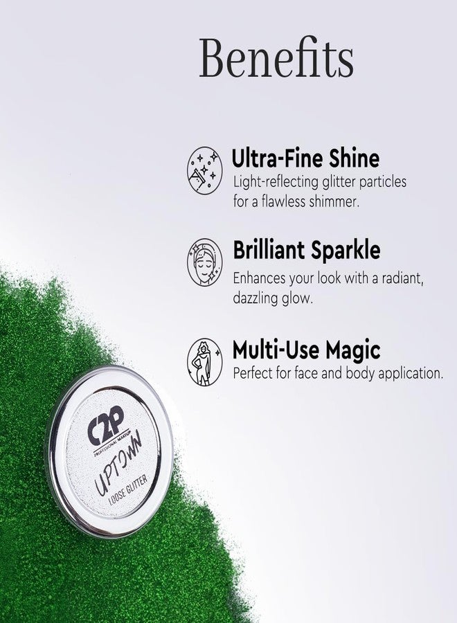 C2P PROFESSIONAL MAKEUP C2P Pro Sparkle Duo Glitter and Glue Kit - Eyeshadow for Eye & Body Makeup | Waterproof, Quick-Drying for Stunning Shimmer Looks (Dazzling Green 39) - Image 5