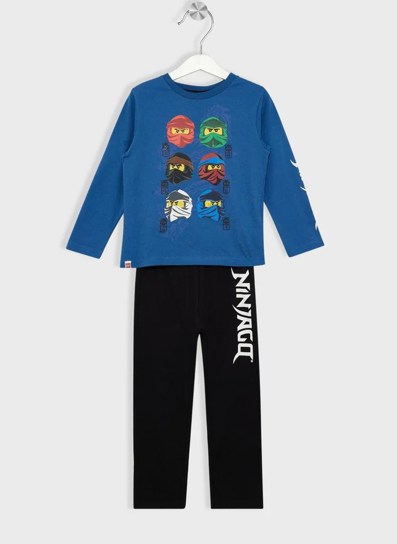 ليغو Lego Ninjago Boys Printed Long Sleeve Pyjama Set