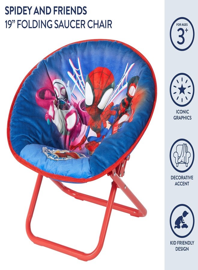 Idea Nuova Marvel Spidey and His Amazing Friends 19” Frame Folding Toddler Saucer™ Chair with Cushion, Ages 3+ - Image 2