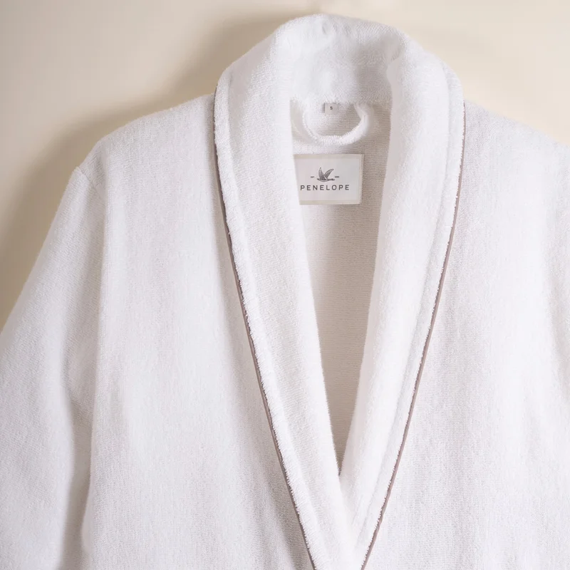 Penelope 100% Cotton Bathrobe Stone Color L - Liana Series