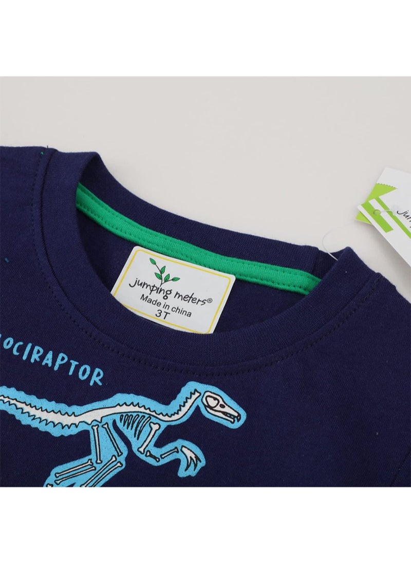Muyixin - Toddler Boy Glow in The Dark Shirt Kids Cartoon Dinosaurs Sharks Short Sleeve T-Shirt Tops - Image 1