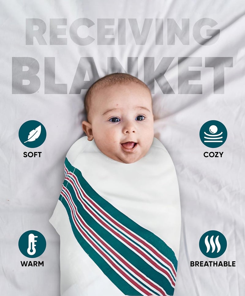 Avalonbedding Avalon Bedding Cotton Receiving Blankets  Pack of 6 Size 30x40 Inch 100 Soft Cotton Hospital Swaddles for Newborns Hospital Swaddles Blankets Perfect for Swaddling and Wrapping - Image 3