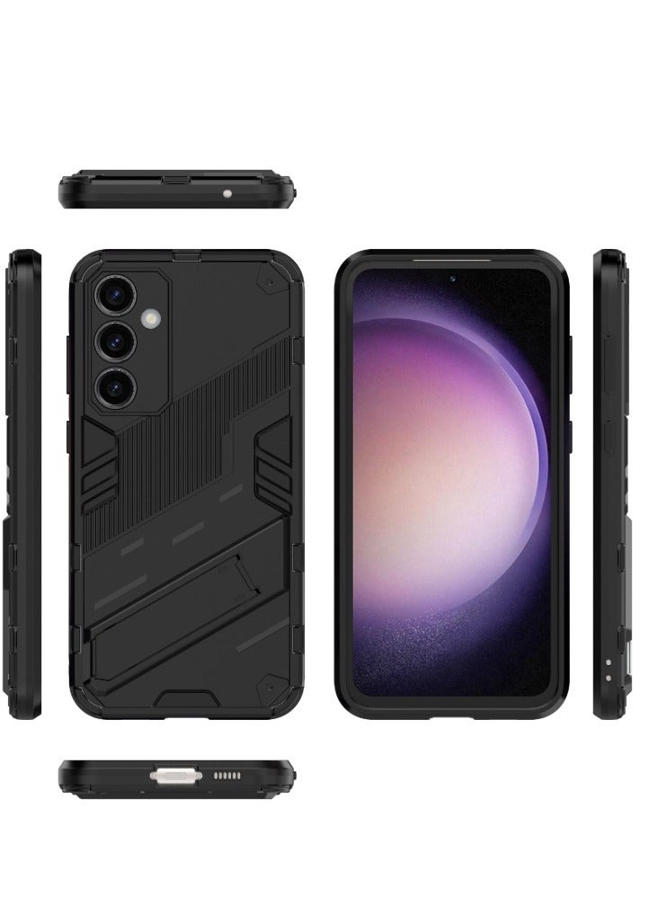 جرين تايجر لهاتف Samsung Galaxy S23 FE 5G Punk Armor 2 في 1 قطعة + حافظة هاتف مقاومة للصدمات من مادة TPU مع حامل غير مرئي (أسود) - Image 2