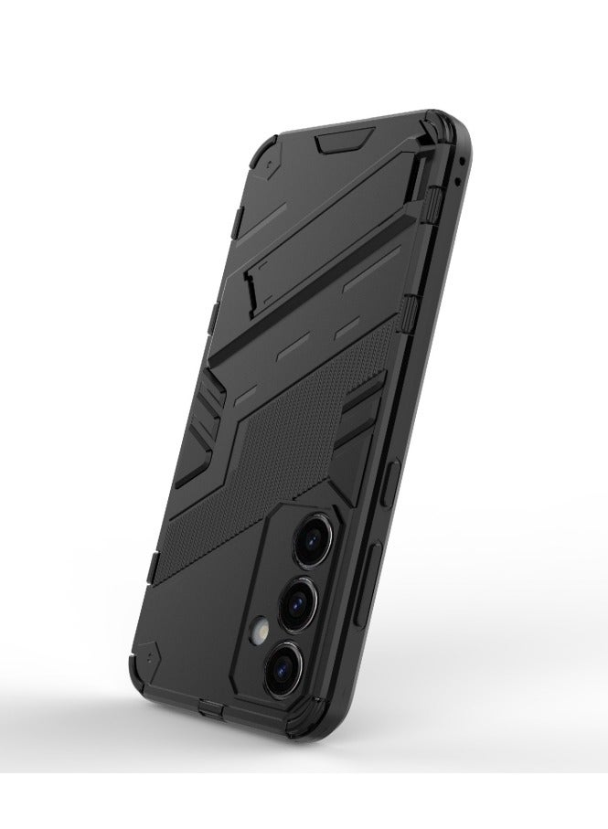 جرين تايجر لهاتف Samsung Galaxy S23 FE 5G Punk Armor 2 في 1 قطعة + حافظة هاتف مقاومة للصدمات من مادة TPU مع حامل غير مرئي (أسود) - Image 3