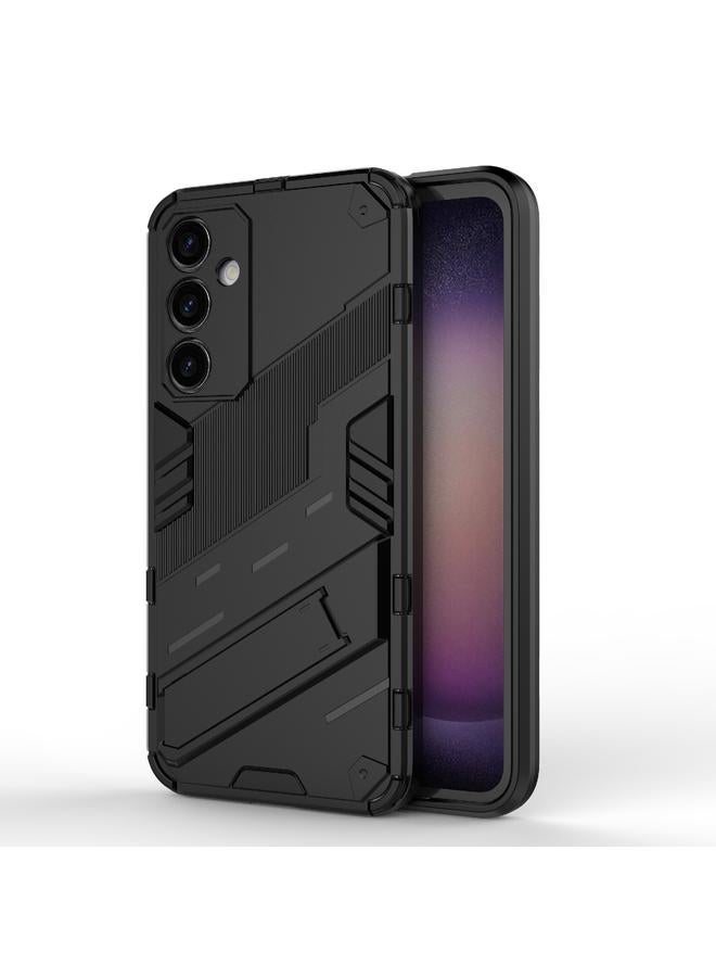 جرين تايجر لهاتف Samsung Galaxy S23 FE 5G Punk Armor 2 في 1 قطعة + حافظة هاتف مقاومة للصدمات من مادة TPU مع حامل غير مرئي (أسود) - Image 1