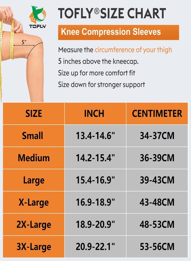 TOFLY Knee Sleeves, 1 Pair, Could Be Worn Under Pants, Lightweight Knee Compression Sleeves for Men Women, Knee Brace Support for Joint Pain Relief, Arthritis, ACL, MCL, Sports, Injury Recovery, Beige M - Image 4
