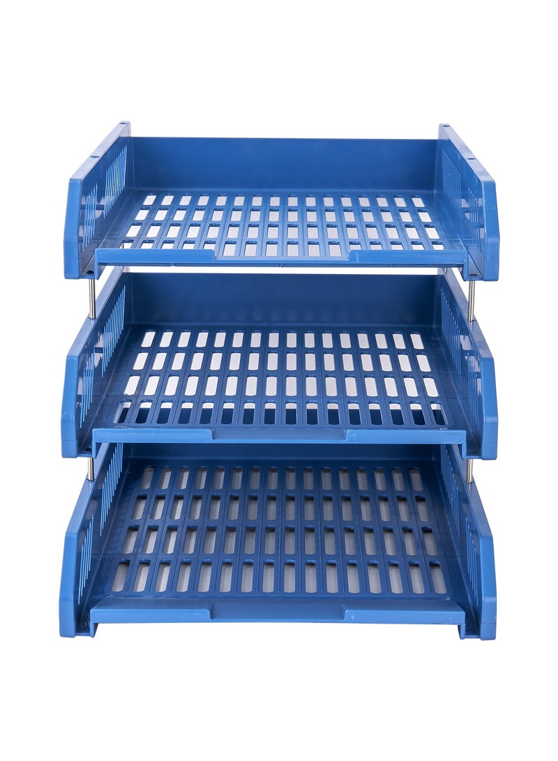 ديلي E9209 علبة ملفات زرقاء - مادة HIPS عالية الجودة، قضبان معدنية قابلة للإزالة - 268 × 336 × 118 مم - Image 3