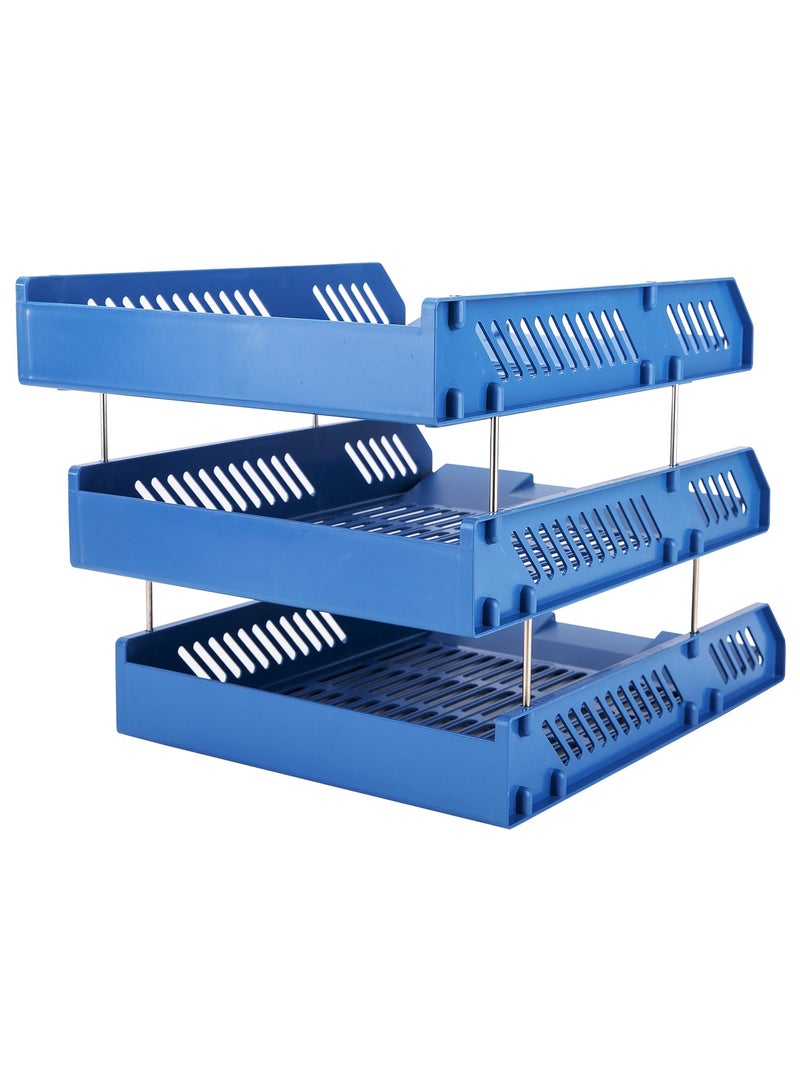 ديلي E9209 علبة ملفات زرقاء - مادة HIPS عالية الجودة، قضبان معدنية قابلة للإزالة - 268 × 336 × 118 مم - Image 4